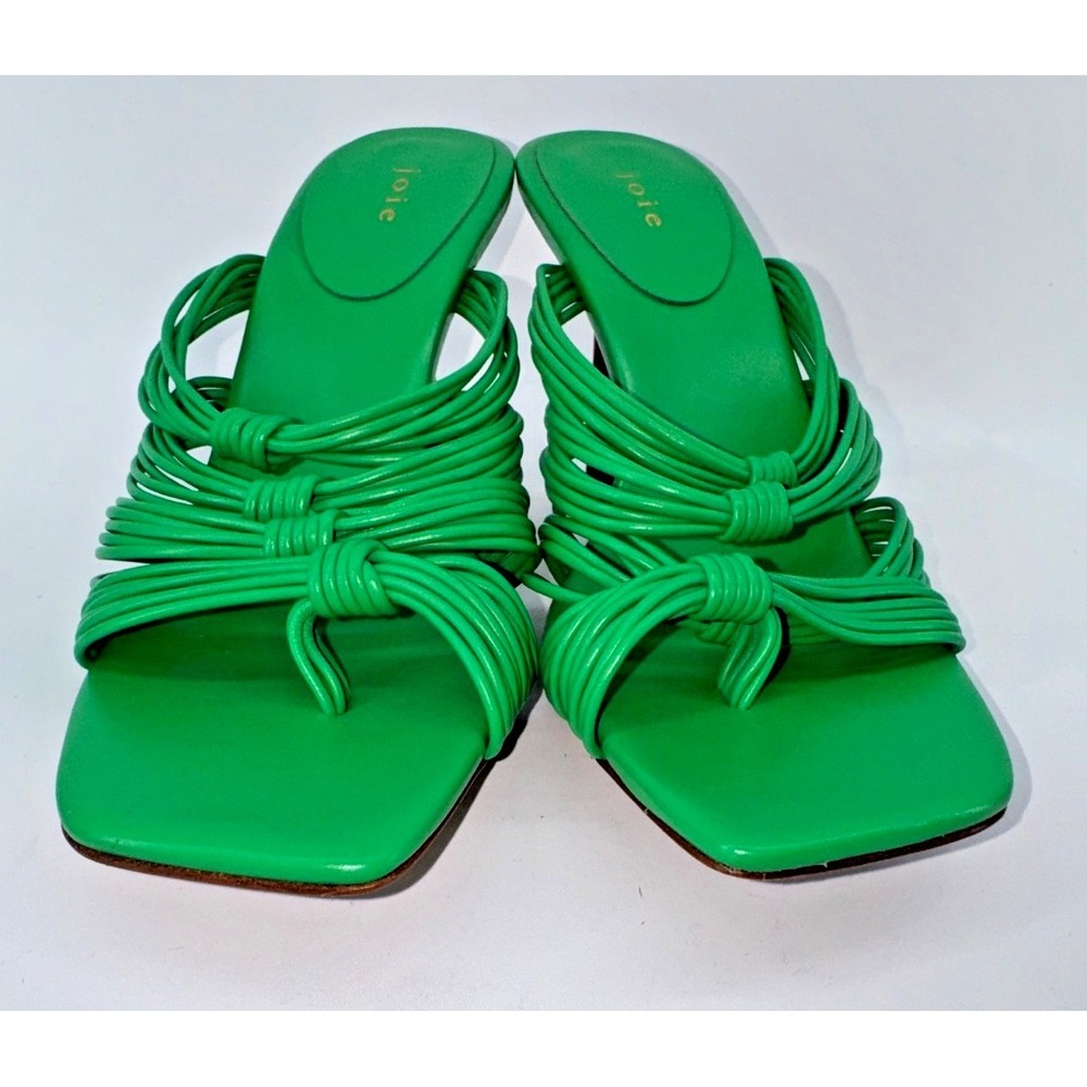 Joie Emerald Green Strappy Sandals 6.5 Square Toe High Heel Mule Y2K Party - Picture 4 of 12